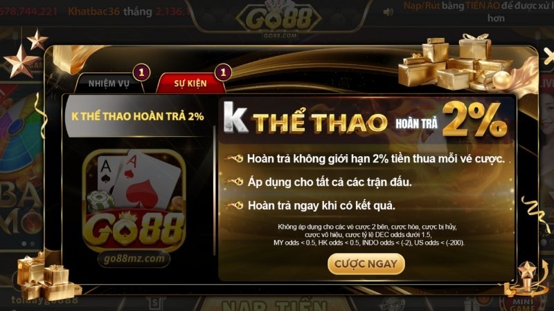 Chương Trình Khuyến Mãi GO88 Xuyên Suốt